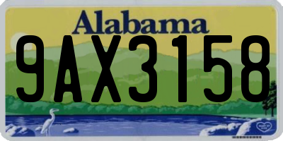 AL license plate 9AX3158