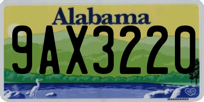 AL license plate 9AX3220