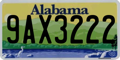 AL license plate 9AX3222