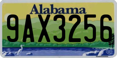 AL license plate 9AX3256