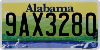 AL license plate 9AX3280