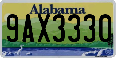 AL license plate 9AX3330