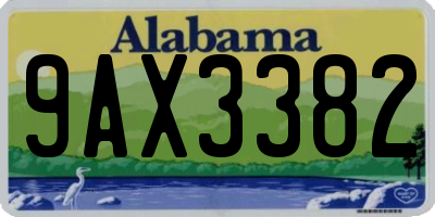 AL license plate 9AX3382