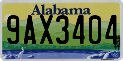 AL license plate 9AX3404