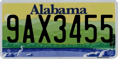 AL license plate 9AX3455