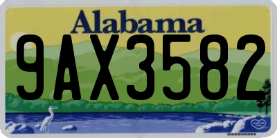 AL license plate 9AX3582