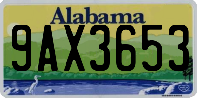 AL license plate 9AX3653