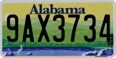 AL license plate 9AX3734