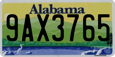 AL license plate 9AX3765