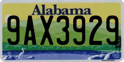 AL license plate 9AX3929
