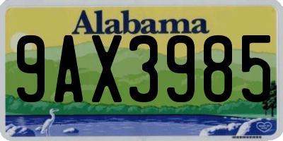 AL license plate 9AX3985