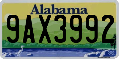 AL license plate 9AX3992