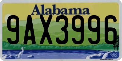 AL license plate 9AX3996