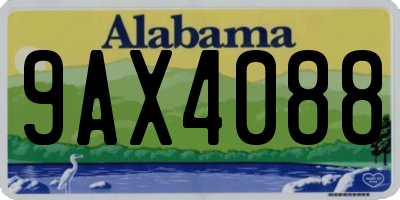 AL license plate 9AX4088