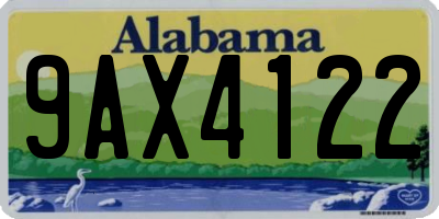 AL license plate 9AX4122