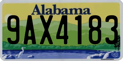 AL license plate 9AX4183