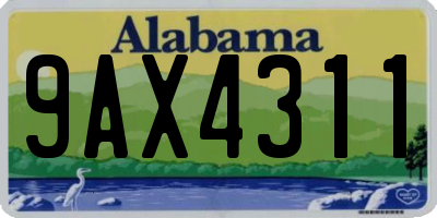 AL license plate 9AX4311