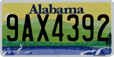 AL license plate 9AX4392