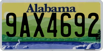 AL license plate 9AX4692