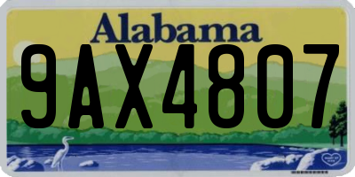 AL license plate 9AX4807