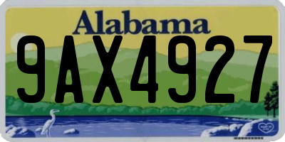 AL license plate 9AX4927
