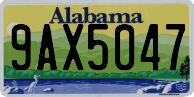 AL license plate 9AX5047