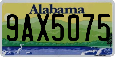 AL license plate 9AX5075