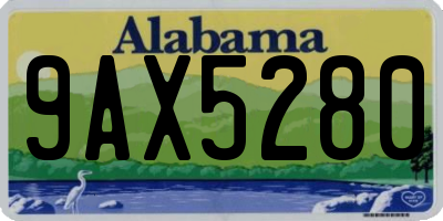 AL license plate 9AX5280