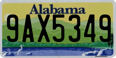 AL license plate 9AX5349