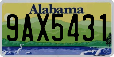 AL license plate 9AX5431