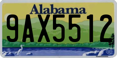 AL license plate 9AX5512