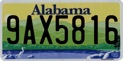 AL license plate 9AX5816