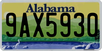 AL license plate 9AX5930