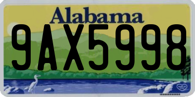 AL license plate 9AX5998