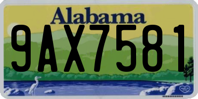 AL license plate 9AX7581