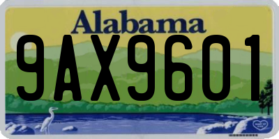 AL license plate 9AX9601