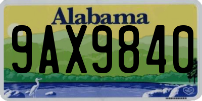 AL license plate 9AX9840