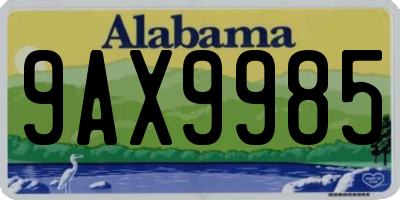 AL license plate 9AX9985