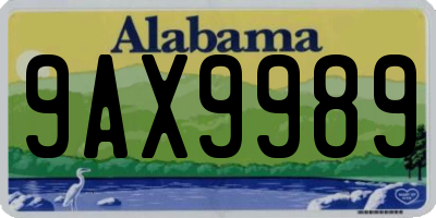 AL license plate 9AX9989