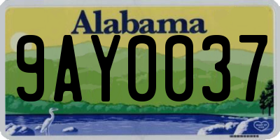 AL license plate 9AY0037