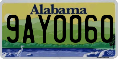 AL license plate 9AY0060
