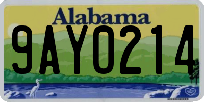 AL license plate 9AY0214