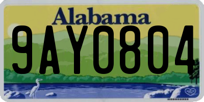 AL license plate 9AY0804