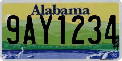 AL license plate 9AY1234