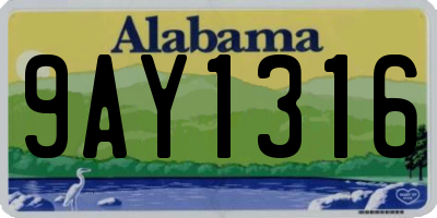 AL license plate 9AY1316