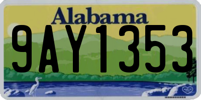 AL license plate 9AY1353