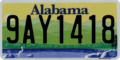 AL license plate 9AY1418