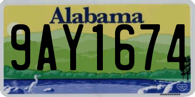 AL license plate 9AY1674