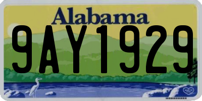 AL license plate 9AY1929