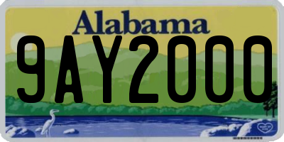 AL license plate 9AY2000